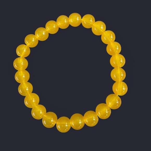 Yellow Glass Bead Bracelet 8mm - Picture 1 of 1